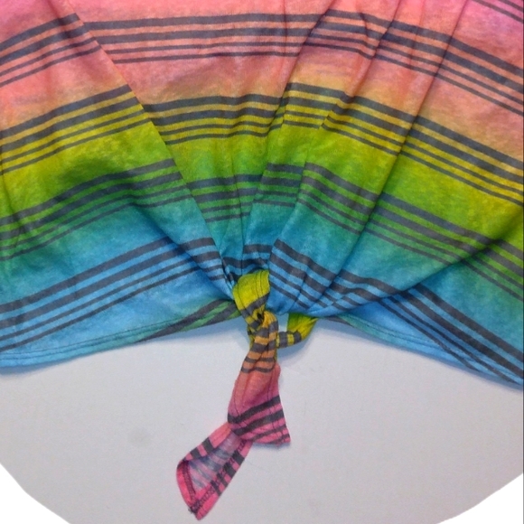 Brand New☆Women's JR Plus Sleeveless Rainbow Stripe Top☆2X - Picture 5 of 12
